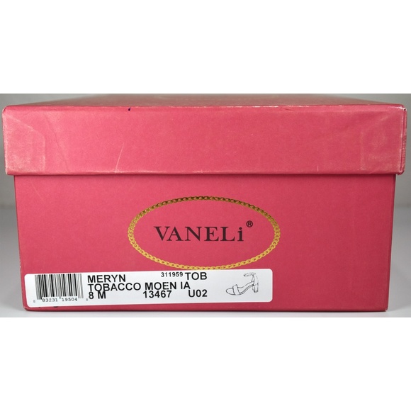 VANELI NIB MERYN TOBACCO LEATHER ANKLE STRAP SANDAL. SIZE 8 M - Picture 12 of 12